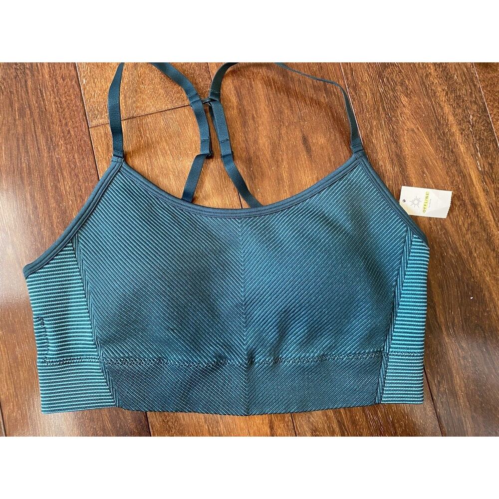 Offline by Aerie Seamless Two Tone Womens Size Large Sports Bra Teal